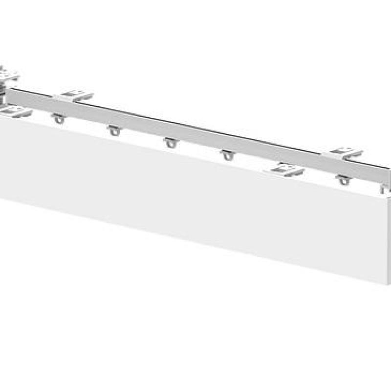 Jednokolejnice rovná s krycím čelem s koncovými rohy pro záclony a závěsy
